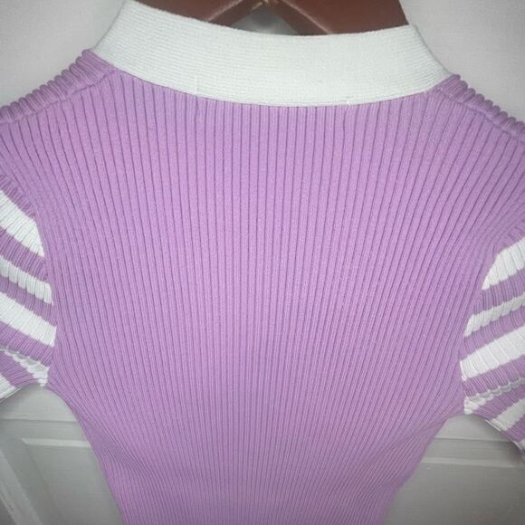 Amanda Uprichard Ribbed V Neck Dress in Lavender Size S - Picture 11 of 11